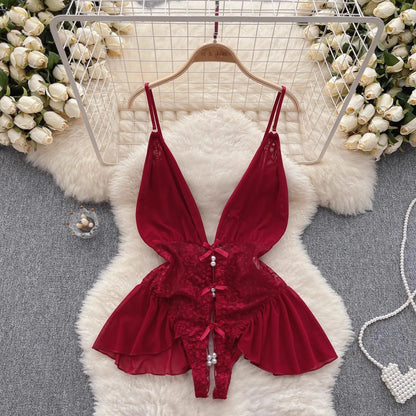 Variant image for Dam Teddie Blommönster Pärlbroderi Polyester Spandex-1