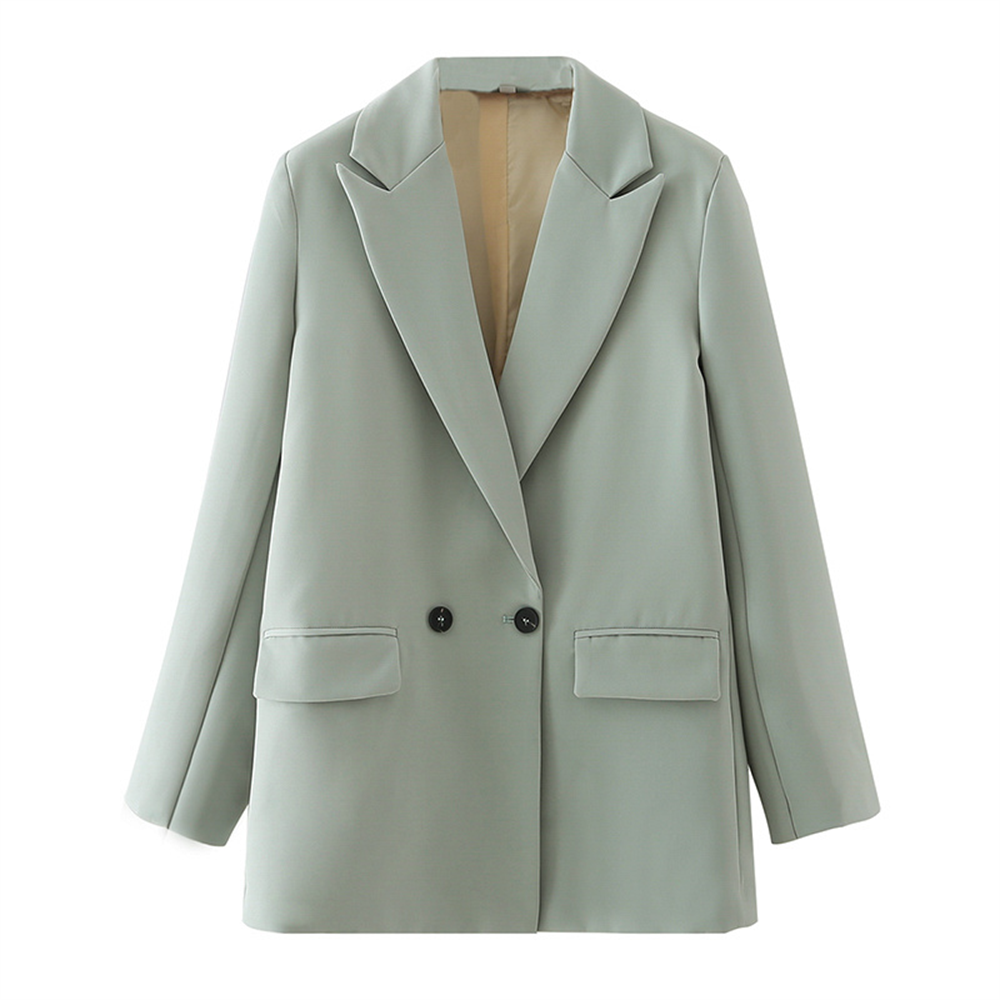 Dam Blazer Stickad Elegant 100% Akryl Tidlös Design 11