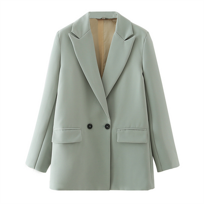 Dam Blazer Stickad Elegant 100% Akryl Tidlös Design 11