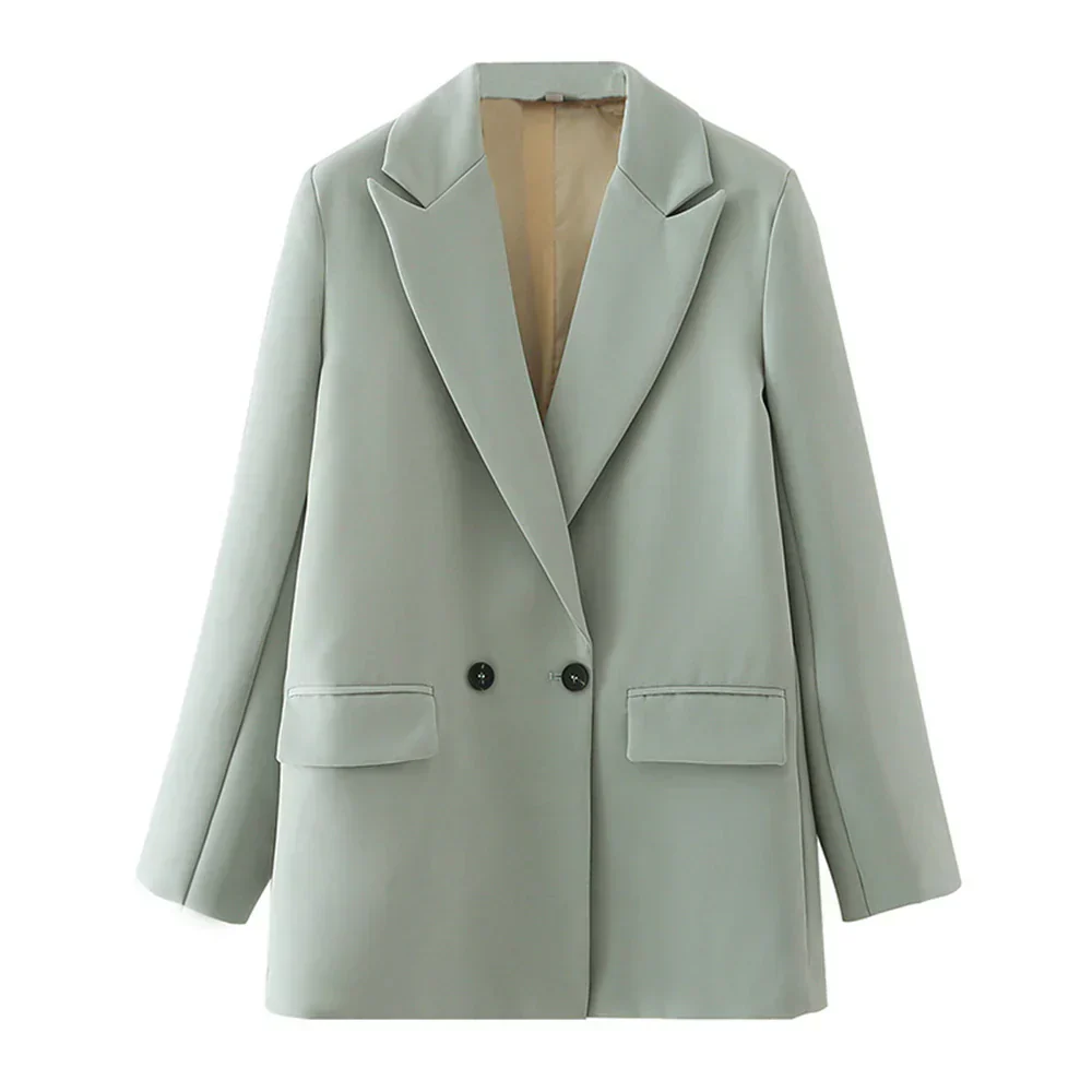 Dam Blazer Stickad Elegant 100% Akryl Tidlös Design 2