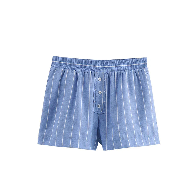 Dam Shorts Randigt Polyester Söt och Salt Design-4