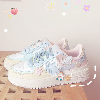 Variant image for Dam Sneakers Låg Top PU-Läder Patchwork Design-1