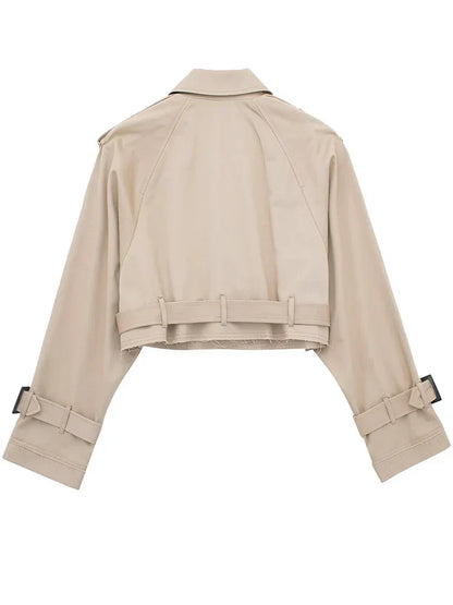 Kvinnor Trenchjacka Vintage Långärmad Polyester-2