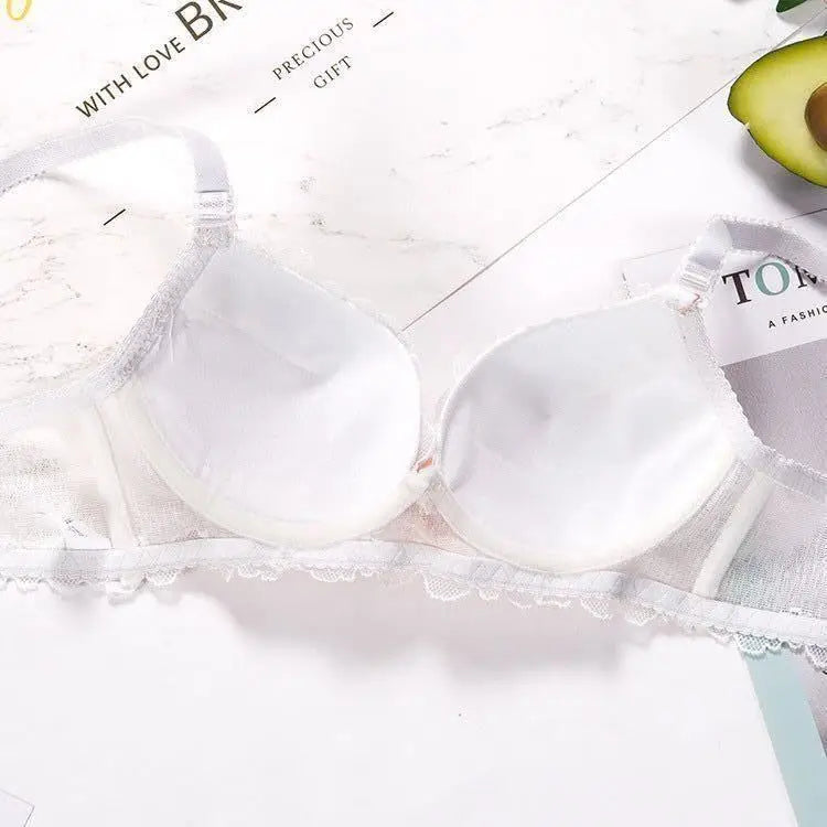 Dam BH Sats Trådlös Rutigt Design Bomull Polyester Spandex-2