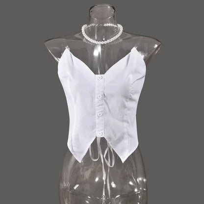 Variant image for Dam Crop Top Kort Ärmar Bomullsblandning-1