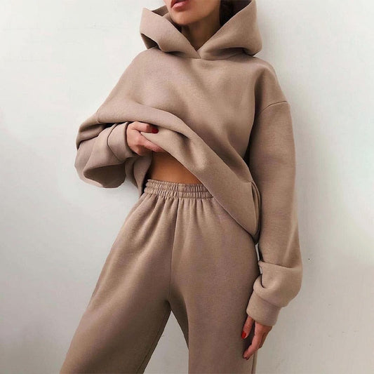 Dam Jogging Set Avslappnad Polyester och Bomull-1