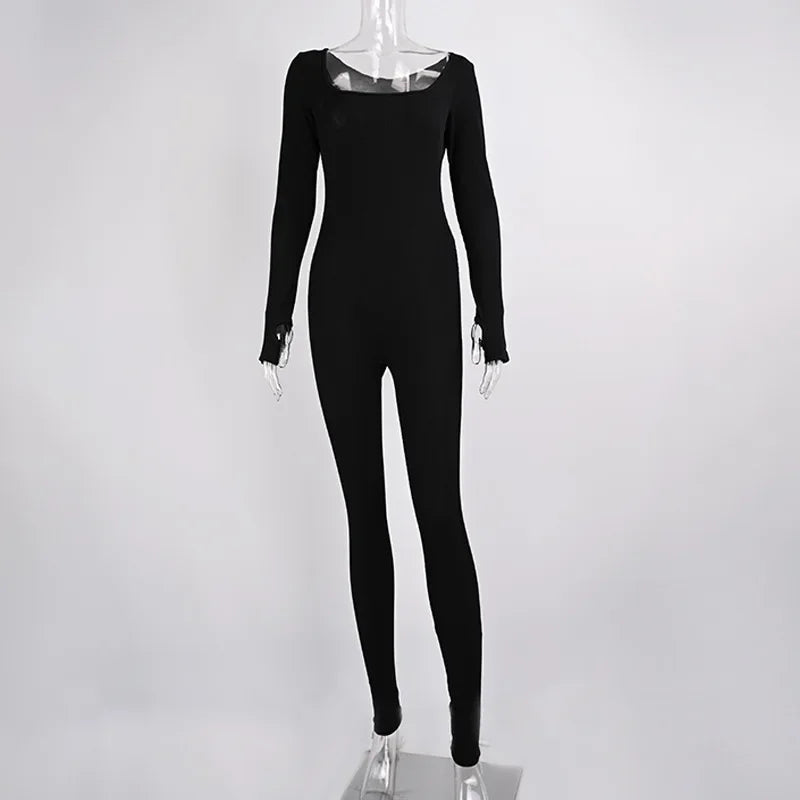Dam Jumpsuit Lång Byxa Stretchig Polyester Spandex-4