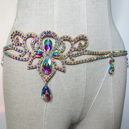 Variant image for Dam Höftkedja Metall Glänsande Strass-2