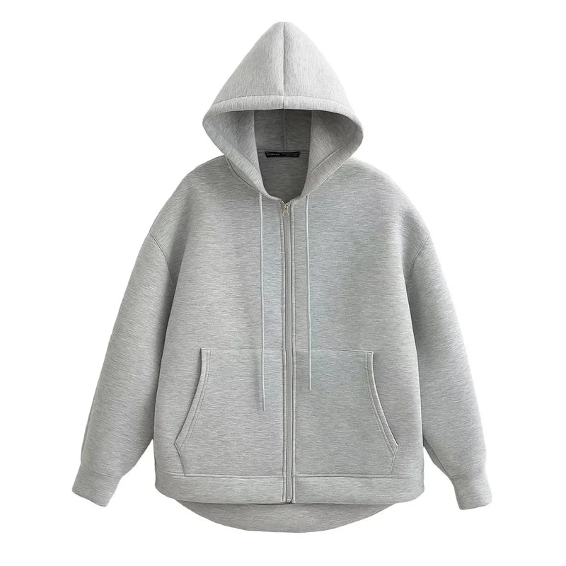 Variant image for Hoodie Dam Oversized Mjuk Fleece med Dubbelväska-1