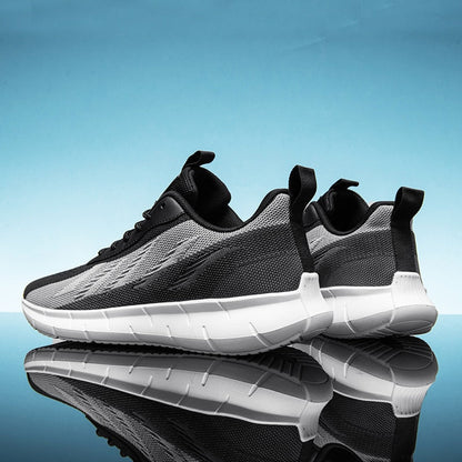 Herrsneakers Lätta Sportiga med Dynamiskt Mönster Textil-5