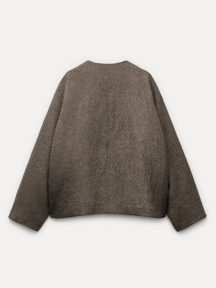 Dam Blazer Elegant Designerstil Högkvalitativ Polyester Viskos-6