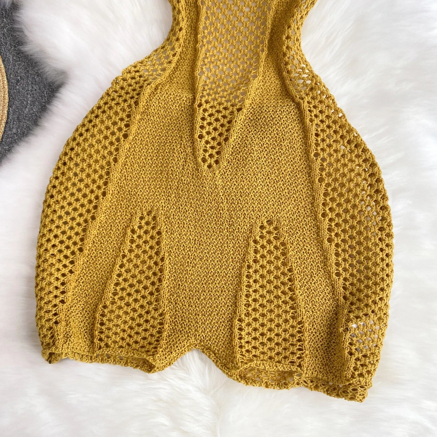 Dam Jumpsuit med Urtagningar i Stickad Material – Elegant och Bekväm för Alla Tillfällen, Flera Storlekar S-XL 4