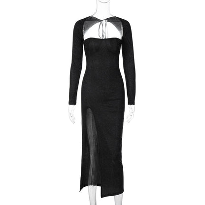 Dam Maxiklänning A-Linje Fyrkantig Halsringning Polyester Spandex-4