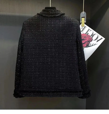 Dam Blazer Tweed Elegant Hög Kvalitet Polyester-6