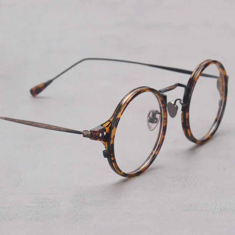 Unisex Runda Glasögon Trendig Design Plast och Glas-2