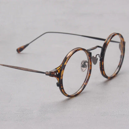 Unisex Runda Glasögon Trendig Design Plast och Glas-2