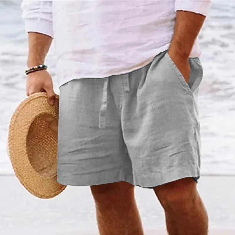 Herr Shorts Linne Casual Modern Passform-4