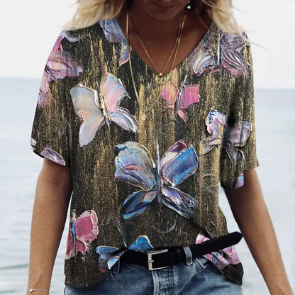 Variant image for Kvinnors Kortärmad Topp Avslappnad Mjuk Bomull-51