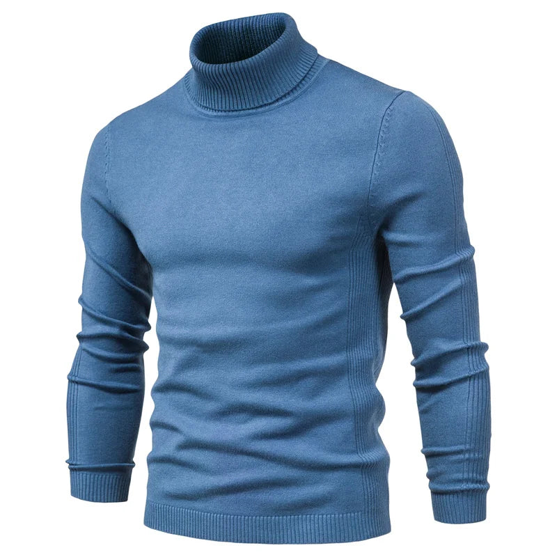 Variant image for Mäns Turtleneck Tröja Figurnära Högkvalitativt Tyg-15
