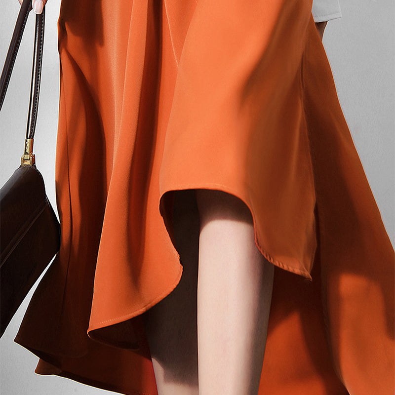 Kjol Dam Asymmetrisk Midi Bomull-5