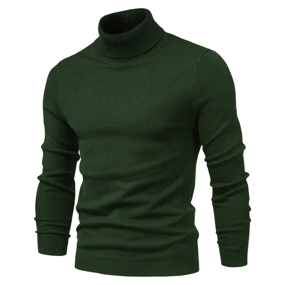 Variant image for Mäns Turtleneck Tröja Figurnära Högkvalitativt Tyg-18