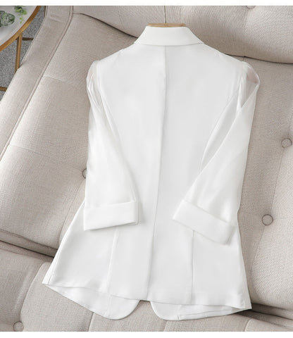 Dam Blazer Slim Fit Tre Fjärdedelar Syntetfiber-4