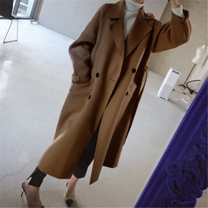 Damullrock Skräddarsydd Trench Coat Ullblandning Klassisk Stil-3