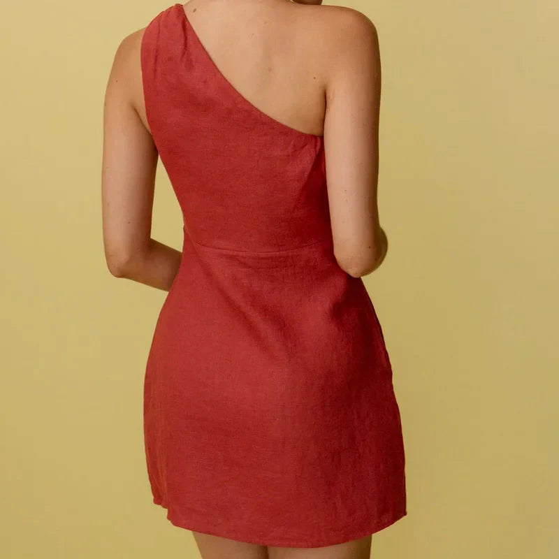 Damklänning Figurnära Elegant Design Polyester-3