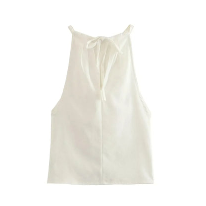 Monokrom Linnedräkt för Damer – Elegant Byxuppsättning med Reflekterande Detaljer och Elastisk Passform 10