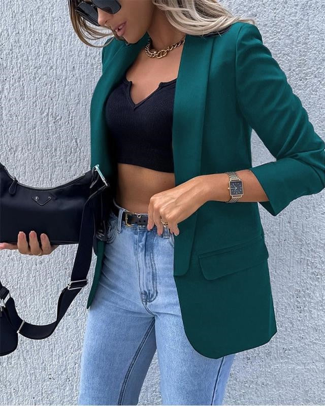 Dam Blazer Avslappnad Polyester för Vinter-2