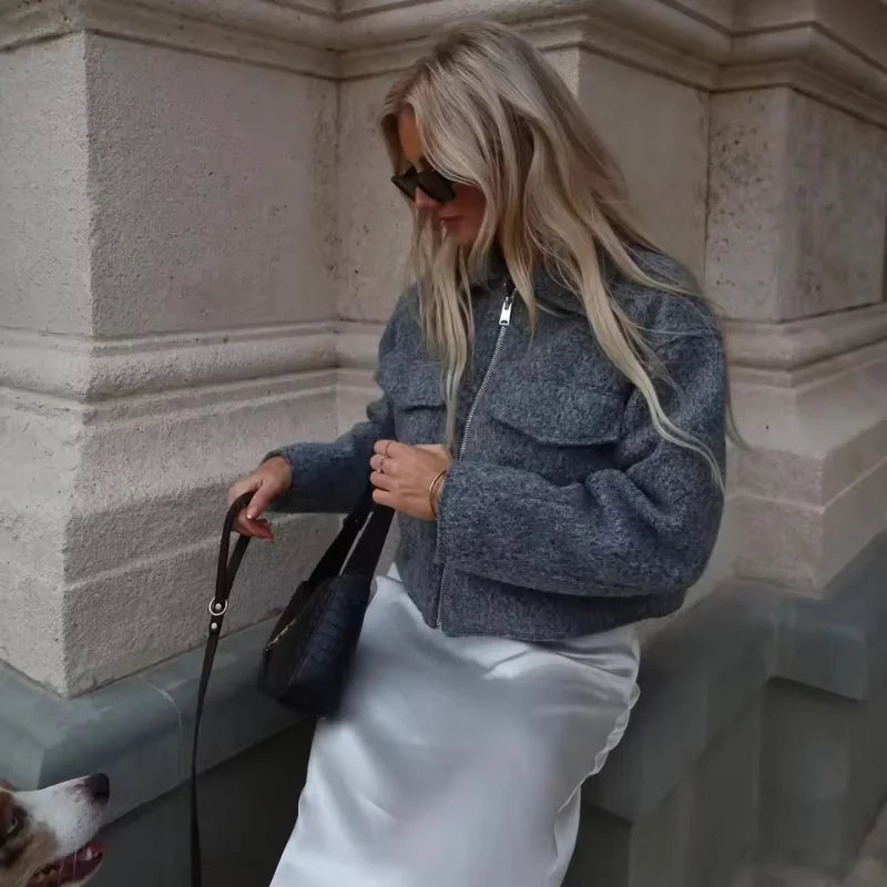 Damjacka Avslappnad Passform Hållbart Tyg 2