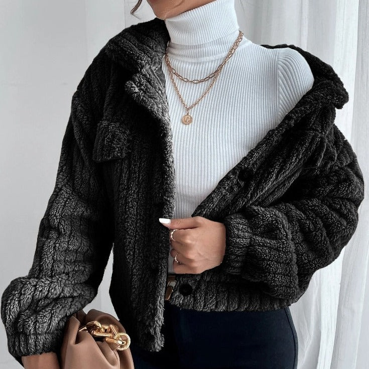 Variant image for Damjacka Boxy Cut i Velvet med Pärlknappar-5