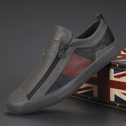 Dam Slip-On Sneakers Färgblock Textil med Dragkedja-6