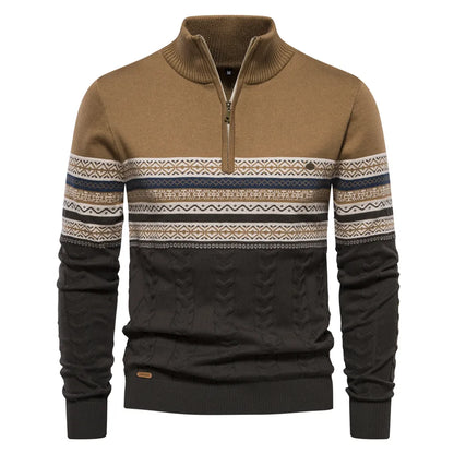 Herr Tröja i Retro Mönster – Komfortabel Polyester med Normal Passform, Perfekt för Vardag och Fest 6