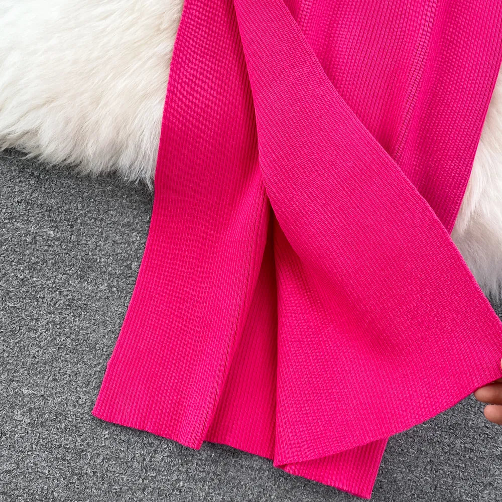 Kvinnors Halvlång Klänning Mönstrad Högkvalitativt Material-5