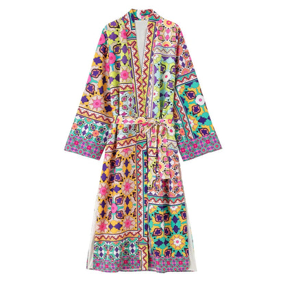Snygga Byxor Dam Chic Tryck Lätt Polyester-5