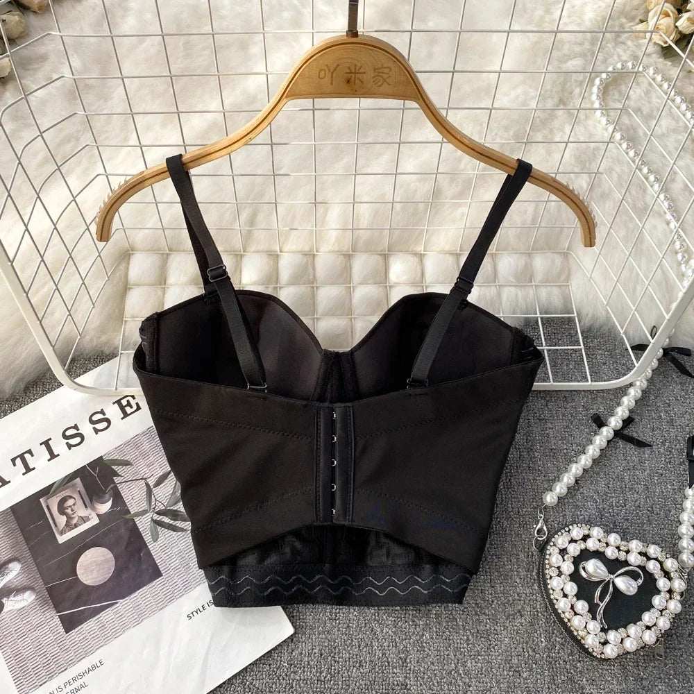 Dam Bustier Geometrisk Design Polyester med Pärldetaljer-4