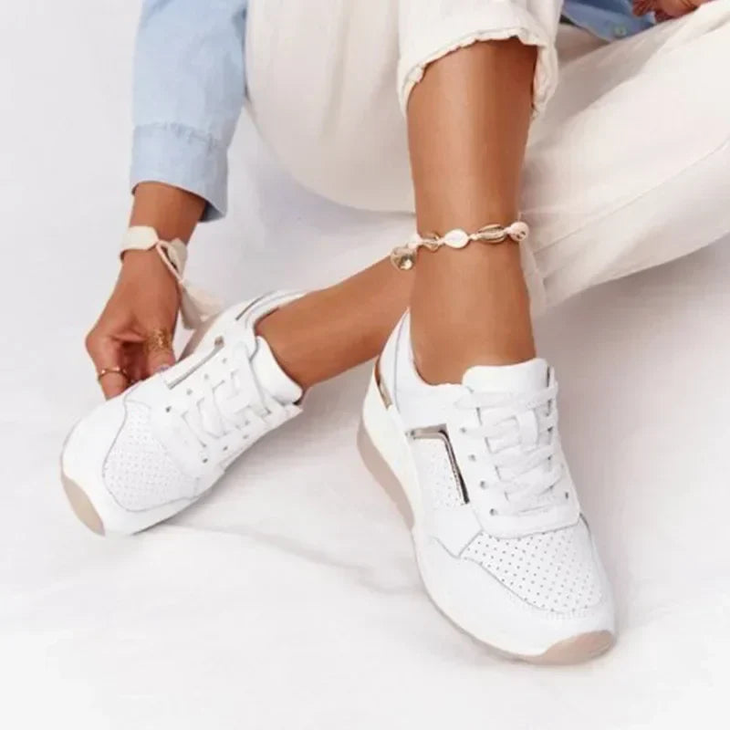 Kvinnors Plattform Sneakers Lätta Textil Syntet Fritidsskor-4