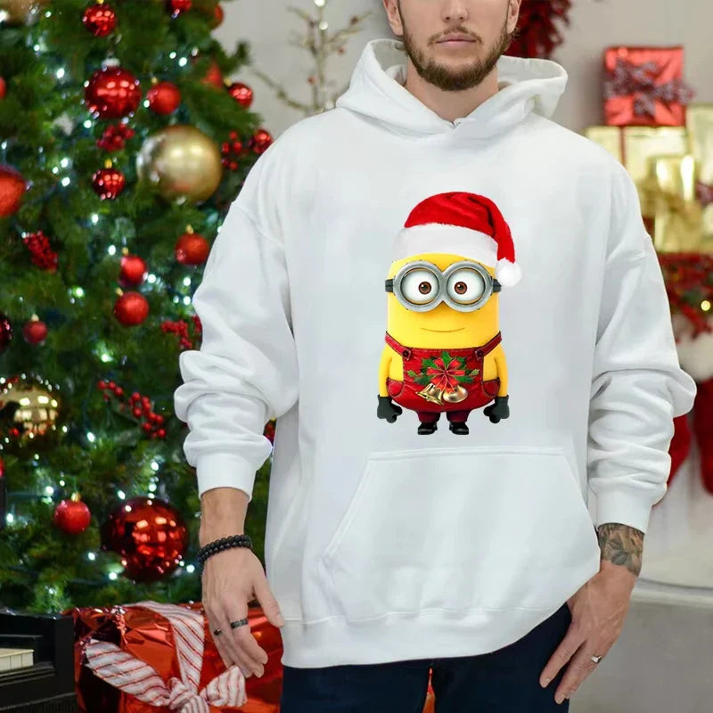 Dam Hoodie Julmotiv Färgglad Bomull 4
