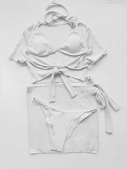 Dam Bikini Set Minimalistisk Design Spandex Polyester-5
