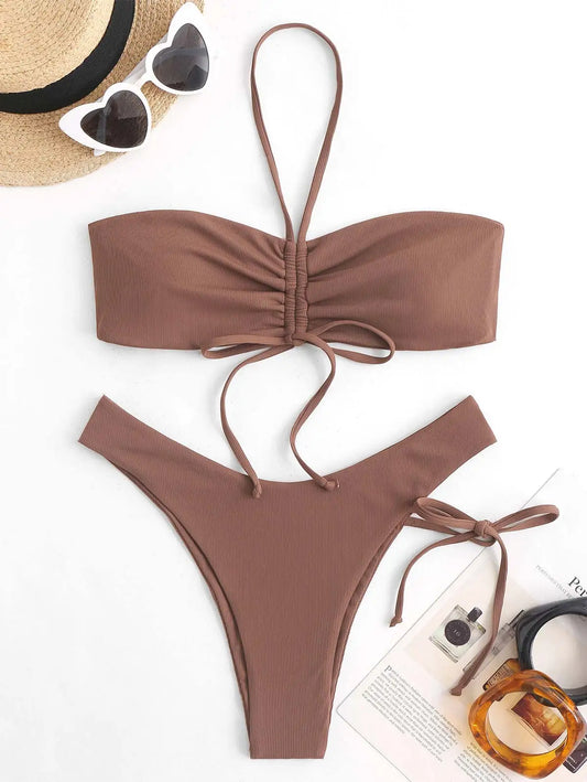 Dam Ribbad Topp Normal Passform 100% Bomull-1