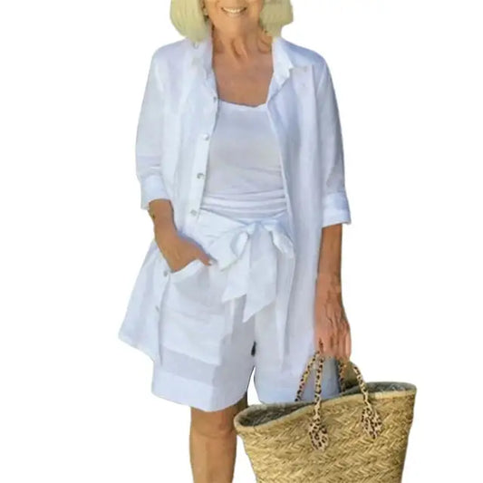 Dam Kort Klänning Vintageinspirerad 100% Bomull för Sommar Fest-1