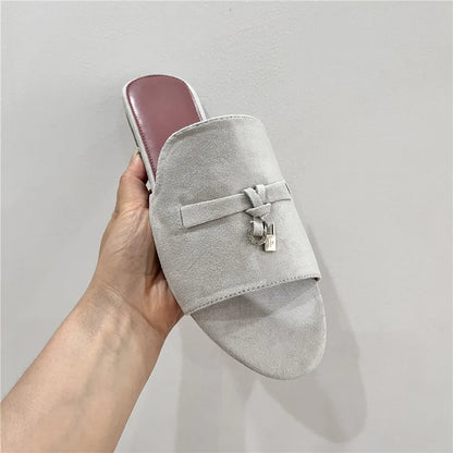 Dam Flat Mules Minimalistisk Syntetiskt Läder 3