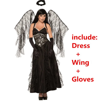 Variant image for Damklänning Gotisk Polyester Kostym för Temafester-4