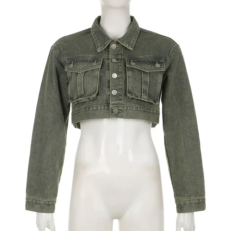 Dam Jeansjacka Oversize med Rymliga Fickor i Denim 4