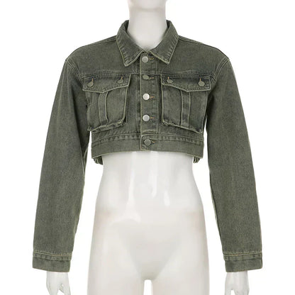 Dam Jeansjacka Oversize med Rymliga Fickor i Denim 4