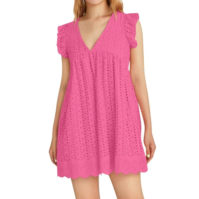 Kvinna Klänning Modern Bomull-5