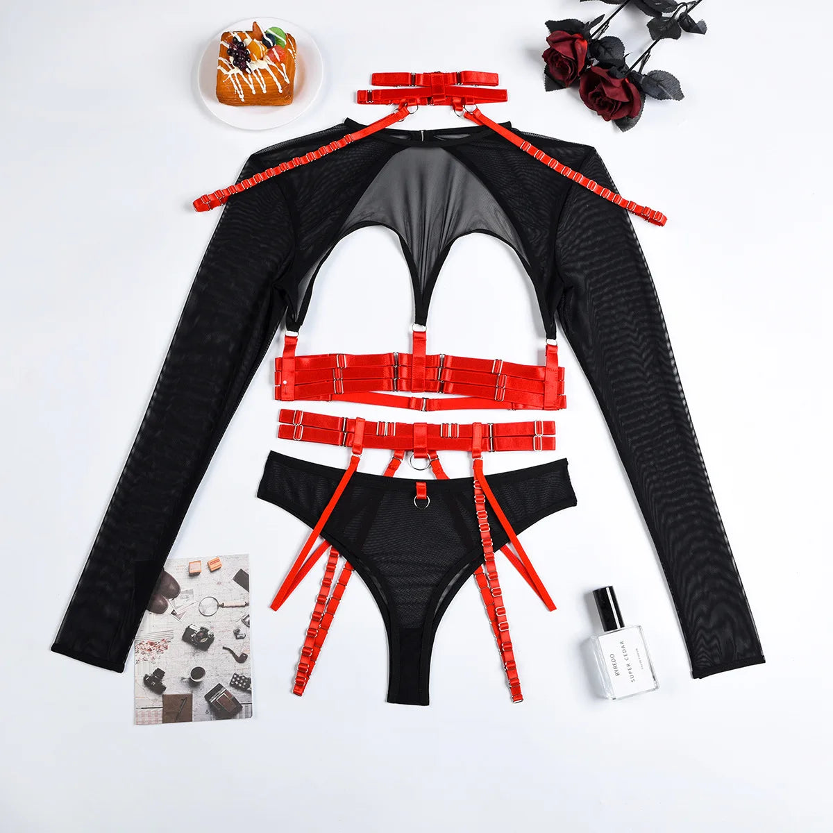 Variant image for Snygga Damunderkläder Set med Patchwork Design i Polyester och Spandex-29