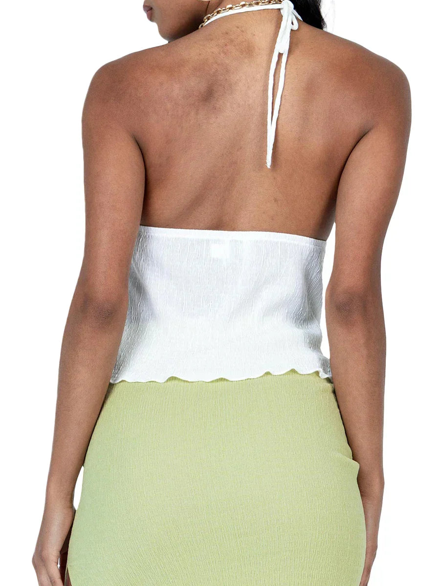 Dam Crop Top Halterneck Bandage Polyester 4