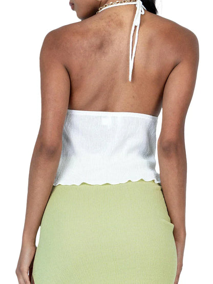 Dam Crop Top Halterneck Bandage Polyester 4